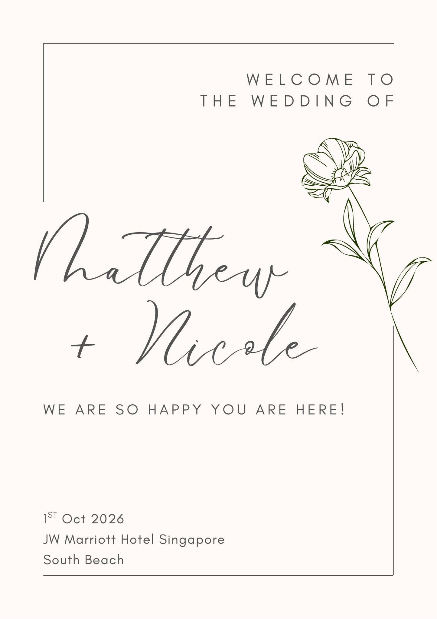 Le Fleur Wedding Sign (Customized)