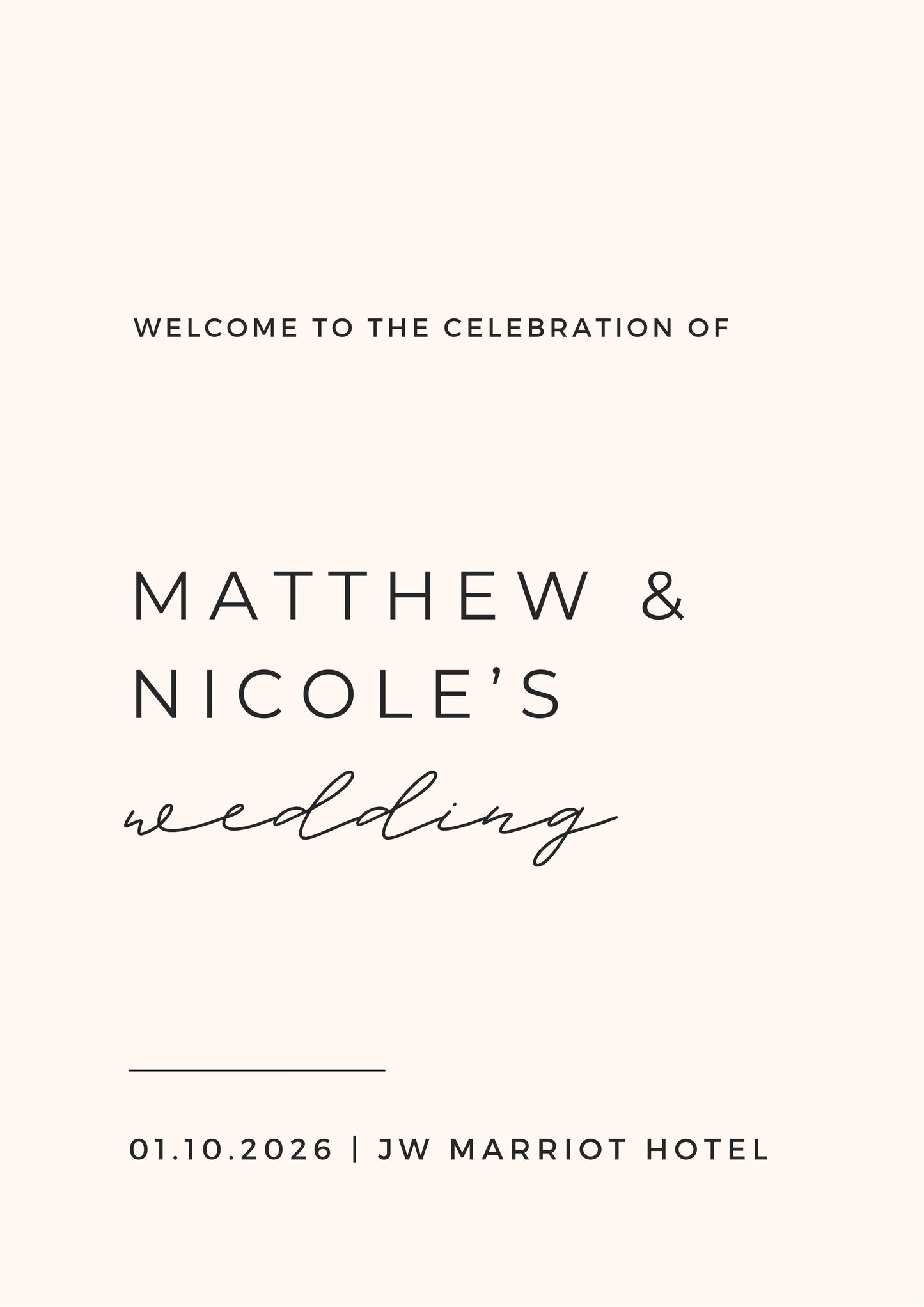 Le Papier Wedding Sign (Customized)