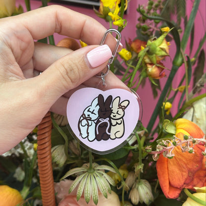 Trio Bunny Keychain