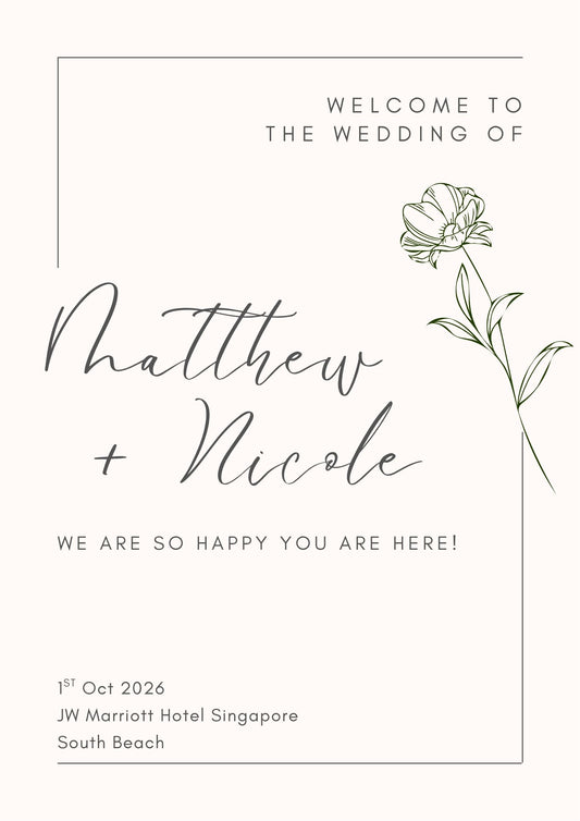 Le Fleur Wedding Sign (Customized)