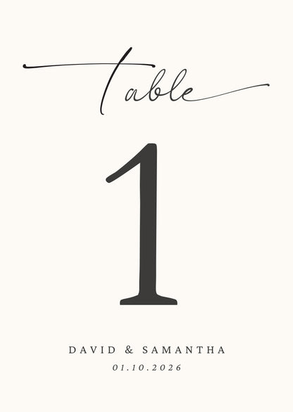 Minimalist Wedding Table Sign