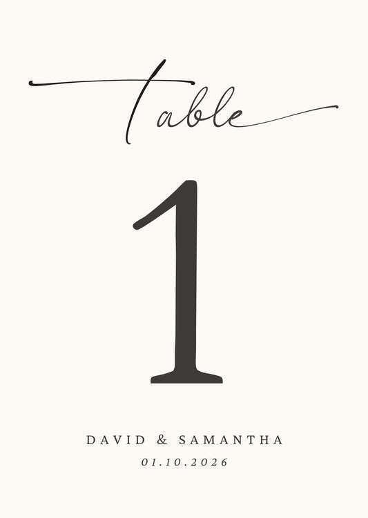 Minimalist Wedding Table Sign