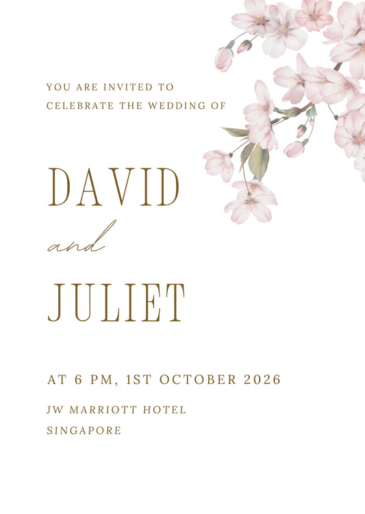 Sakura Wedding Invitation (Customized)