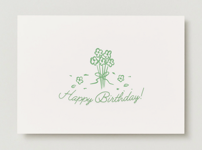 Cream Bouquet Birthday Card