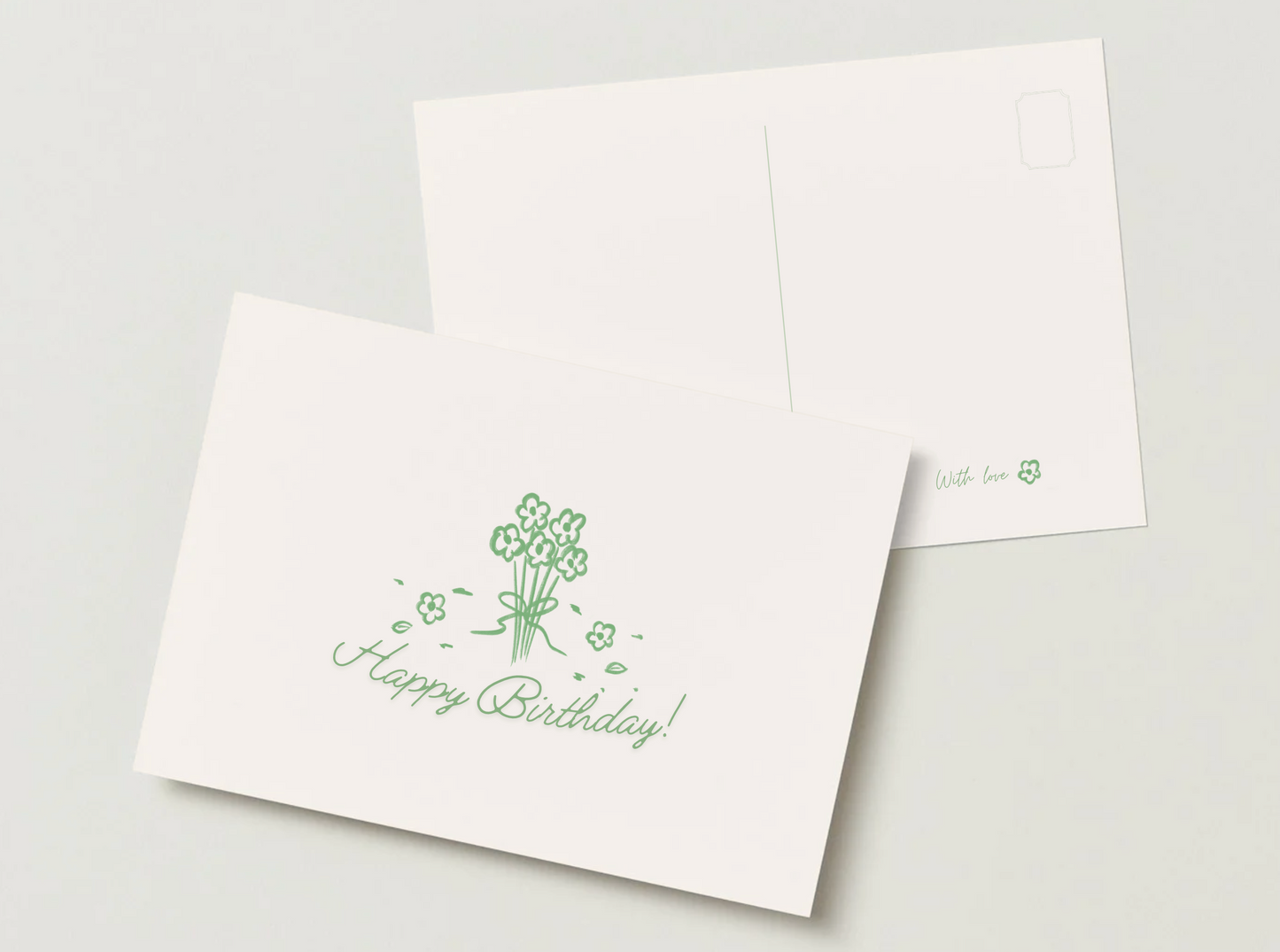 Cream Bouquet Birthday Card