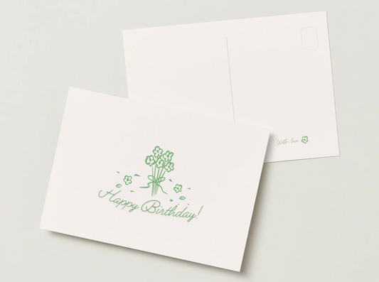 Cream Bouquet Birthday Card