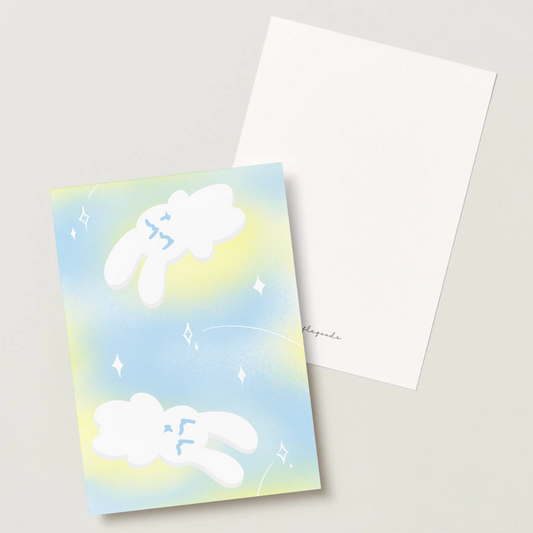 Dreamy Bunnies Art Card - Blue