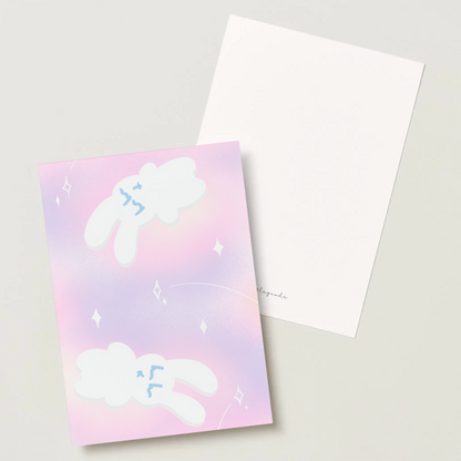 Dreamy Bunnies Art Card - Pink