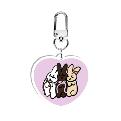 Trio Bunny Keychain
